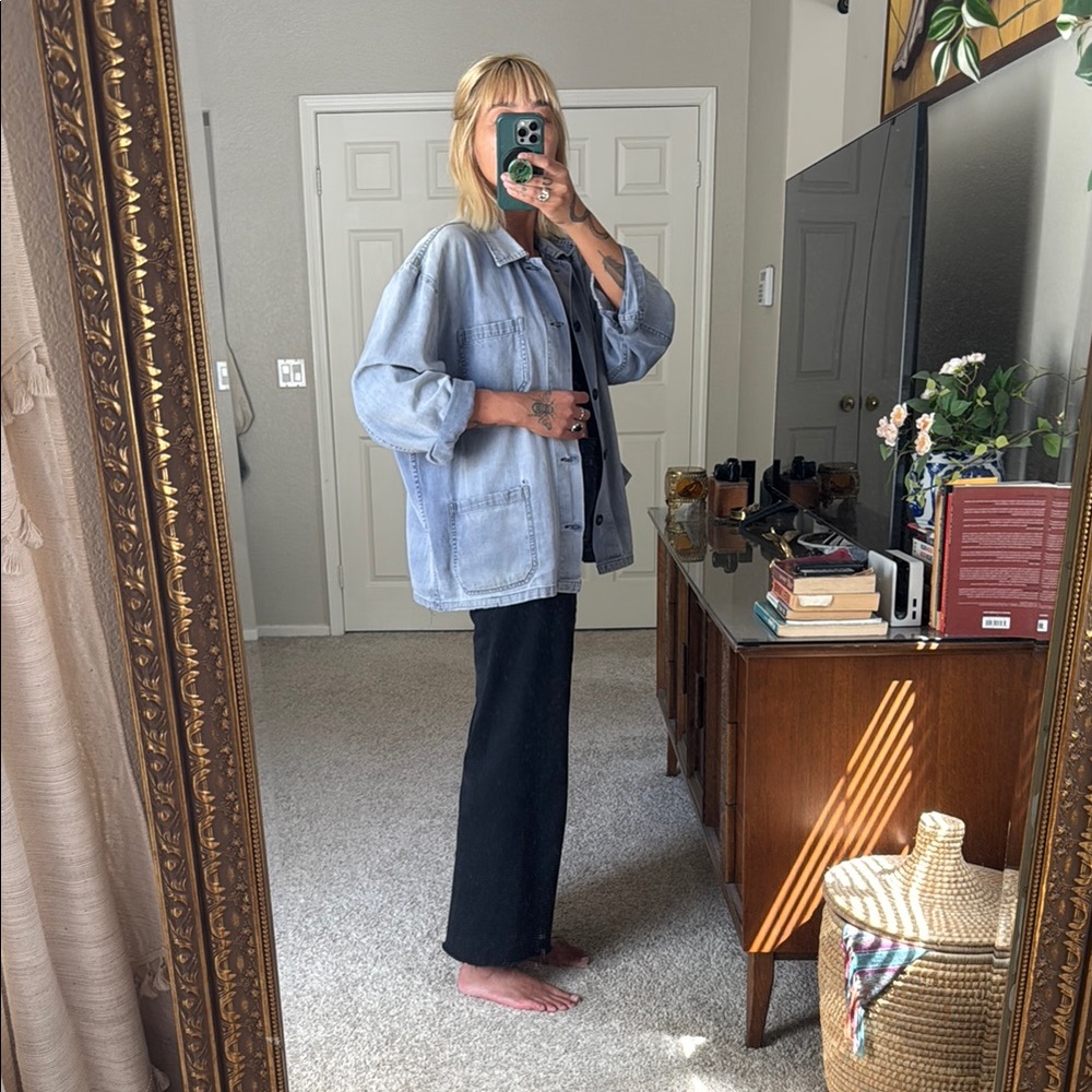 Vintage Light Blue Denim Chore Jacket, Medium - Picture 2 of 9